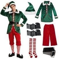 Kalėdų elfo kostiumas, Kalėdų Senelio kostiumas, vyriški ir moteriški kalėdinio vakarėlio cosplay kostiumai XL black