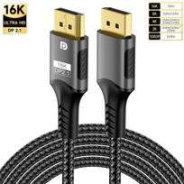 16K DP 2.1 8K@120Hz 4K@240Hz 80Gbps HDR vaizdo garso ekrano prievado kabelio rodymo prievadas nešiojamojo kompiuterio televizoriui Xbox projektoriaus žaidimų monitorius 2m/16K DP2.1-1035