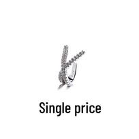 Elegant Gold-Plated Inlaid Diamond Cross Ear Cuff - No Piercing Needed, Trendy New Style Cartilage Clip Earring. Copper gray