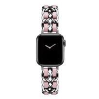 Moterų auksinė apyrankė Apple Watch juostai 11 10 46mm 9 8 Ultra 3 49mm SE 6 41 45mm 38/42mm 44 40mm Dirželis Metalinis Odinis Apyrankė Series 11 10 42mm sidabrinės rožinės spalvos