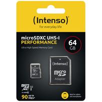 Atminties kortelė Intenso microSDXC 64GB UHS-I U1 Performance su SD adapteriu
