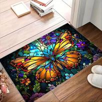 VIKAMA Spring Butterfly Doormat: Soft, Warm, and Quiet Entrance Mat for Entryways, Hallways, and Bedrooms—Home Decor 40x60cm gray