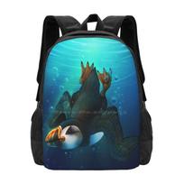Puffin School Bags Travel Laptop Backpack Puffins Skidar Birds OneSize blue