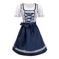 Suaugusių moterų vokiškas Bavarijos Oktoberfest kostiumų rinkinys, alaus kostiumas Dirndl suknelės Helovinui ir alaus festivalio karnavalui L white