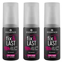 Essence Fix & Last 18H Makeup Fixing Spray 3-Pack, 3 pcs white