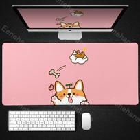 XXL Mousepad Cute Dog Mouse Pad Gamer Computer PC Large Desk Mat 900X400 Keyboard Pad Anime Shiba Inu Office Carpet Extended Rug 30cmx60cm gray