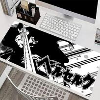Mouse Pad Gaming Mouse Mat B-BERSERK Large Desk Mat Anime Carpet Computer Keyboard Pad PC Accessories Black and white Mousepads 30x60cm gray