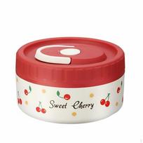 Nerūdijančio plieno izoliuota bento dėžutė, nepralaidi, su skyreliais, nešiojama, animacinio stiliaus vyšnia, 400 ml Cherry_400ML SS304