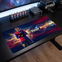 Lamine Yamal Custom Large Mouse Pad, Personalized Name Text Print, Football Logo Non‑Slip Desk Mat Gaming Gift 30cmx60cm