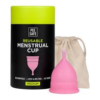 Pee Safe Reusable Menstrual Cup For Women | Medium Size With Pouch | Ultra Soft, Odour & Rash Free|100% Medical Grade Silicone|No Leakage|Protectio yellow