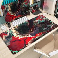 Japan Anime My Hero Academia Mousepad Bakugou Katsuki Large Lock Edge Keyboard Pad for Gamer Computer Desk Mats Anti-slip Rubber 30cmx80cm