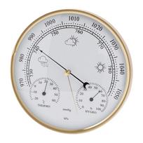 180mm Wall Hanging Thermometer Hygrometer Barometer Easy Read Barometer with Temperature and Humidity gray