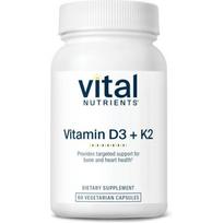 Vital Nutrients Vitamin D3 + K2 2,000 U 60 Capsules