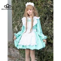 Seksuali Lolita Tarnaitė Suknelė Japoniška Miela Moteriška Kawaii Suknelė Vaidmenų žaidimo kostiumas Helovino vakarėlis Cosplay Drabužiai ilgomis rankovėmis L žalia