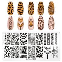 Gyvatės Leopardo Nagų Štampavimo Plokštelės Angliškos Raidės Meilės Širdelė Lapai Gėlės Dizainas Spausdinimo Plokštelės Nagų Dailės Trafaretas Štampavimo Įrankiai