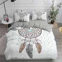 Sapnų gaudyklės patalynės komplektas Elegantiškas bohemiškas antklodės užvalkalas Karalienės dydžio 240x220 Etniškas antklodės užvalkalas Viengulis Dvigulis Karališko dydžio Patalynės užtiesalas 70x133cm 2pcs gray