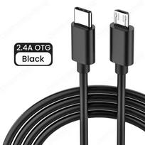 C tipo į Micro USB kabelis Greitas USB C tipo adapteris Samsung Huawei Xiaomi OnePlus MacBook Pro OTG mobiliajam telefonui Micro USB kabelis 1.5m juoda