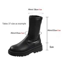 fashion Autumn Winter Thigh High Boots Women Plus Size Slim PU Leather Long Boots Woman Fashion Platform Over The Knee Botas Mujer 2024 36 black