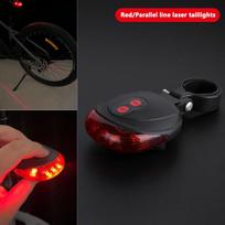 Dviračio lazerinis galinis žibintas 5 LED lygiagrečios linijos lazeris Lazerinis galinis žibintas Kalnų dviračio įspėjamasis žibintas A mėlyna