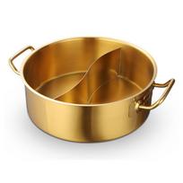 Yuan Yang Stainless Steel Induction Shabu Hot Pot & Soup Basin brown
