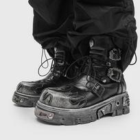 Martin Boots Men'S Thick-Soled Heightening Short Boots Men'S Versatile Locomotive Boots 39 black