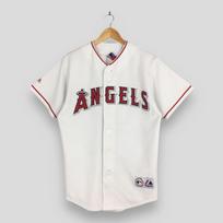 Vintage 2000s Los Angeles Angels Home Majestic Jersey Medium Los Angeles Angels MLB Baseball League Sports Anaheim Angels Shirt Tees Size M L gray