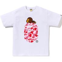 Bape Abc Camo Milo ant didelio beždžionės marškinėlio 2L30-110-002 XXXL white