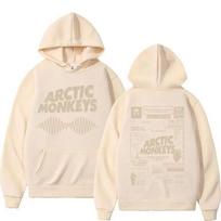 Retro Arctic Monkeys Muzikos turo dvigubas džemperis XS beige