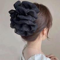 13cm Cloud Bubble Shark Clip Grab Clip Oversized Hairpin Female Back of The Head Plate Shark Clip Fluffy Starry Sky Clip Plastic gray