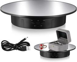Rotating Display Stand 360 Electronic Turntable Display Spinner Stand with 7.87inch/17.6lbs Load Mirror Cover and USB juoda