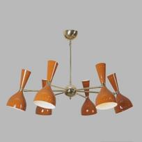 Mid Century Modern Brass Light Fixture – Stilnovo Sputnik Chandelier Home decor brown