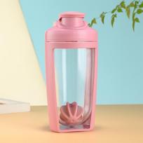 Portable Large Capacity Fitness Shaker Cup for Protein Powder and Milkshakes 500ML raudona