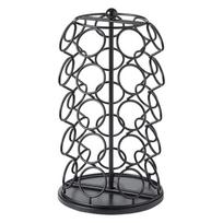 Large Capacity 360 Degree Rotating Coffee Pods Holder Space Saving Iron Storage Solution for Kitchen Countertop 1 black