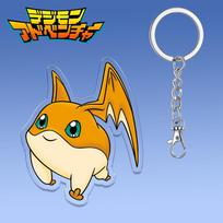 6cm Digimon Acrylic Keychain Cartoon Anime Accessories Inlaid Buckle Adorable Backpack Pendant Decoration Present Agumon Yagami Taichi 6CM orange