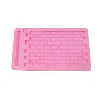 Brick Wall Texture Silicone Chocolate Mould Cake Decor Kitchen Baking Accessory 1 rožinė
