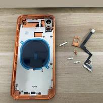 11 stiliaus 17 Pro galinio akumuliatoriaus korpusas iPhone XR iki 17PRO LITE 17 PRO Max korpusui Akumuliatoriaus dangtelis Vidurinis rėmelis su SIM kortelės dėklu XR TO 17 PRO oranžinė
