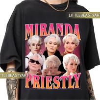 Meryl Streep as Miranda Priestly retro 90s style vintage Rap Tee shirt 2XL brown