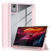 For Lenovo Tab K11 Plus Case with Pen Holder Magnetic Acrylic Hard Back Stand Cover for Lenovo K11 Plus 11.45 Inch Tb352fu Case K11 Plus(11.45 inch) rožinė