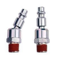 2PCS 1/4in NPT Swivel Coupler and Plug Flexible Industrial Air Hose Fittings Air Tool Hardened steel Swivel Air Plug