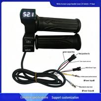 Electric Scooter Throttle Grip with Display, White Screen & Big Handle, 23 Switch + P Gear 14.5 x 6 x 9 cm black