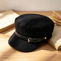 Vintage Style Navy Cap Women Warm Hat For Autumn Winter Slimming Face One Size juoda