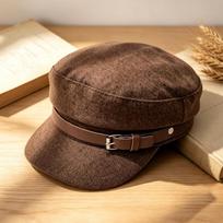 Vintage Style Navy Cap Women Warm Hat For Autumn Winter Slimming Face One Size kava