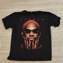 90S Dennis Rodman T-Shirt 100% Cotton M brown