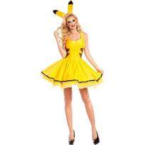 Moterų Helovino kostiumai, anime žaidimai, geltonas anime Pikachu, cosplay XL geltona