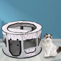 Foldable Pet Whelping Tent - Enclosed Breeding Tent & Dog Cage M: 90x55CM white