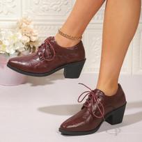 Madingi pavasariniai blizgūs odiniai moteriški batai apvaliu priekiu loaferiai moteriški aukštakulniai stambiu kulnu moterims Zapatos De Mujer 43 raudona