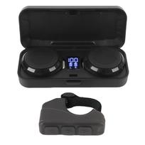 Motociklo Bluetooth ausinė su įkrovimo dėklu, nuotolinio valdymo pultu, 50 valandų baterijos veikimo laiku, belaidis šalmo garsiakalbis skirtas black