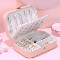 Jewelry storage box, high-end exquisite necklace earrings, gold jewelry box, large capacity multi-layer jewelry box white