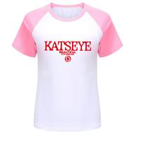 5351 Kids Girls KATSEYE Print Raglan Multi-color T-Shirt 150cm rožinė