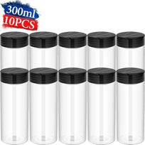 Transparent Seasoning Bottles Plastic Spice Jars with Shaker Lids Home Kitchen Empty Salt Pepper Condiment Barbecue Container black